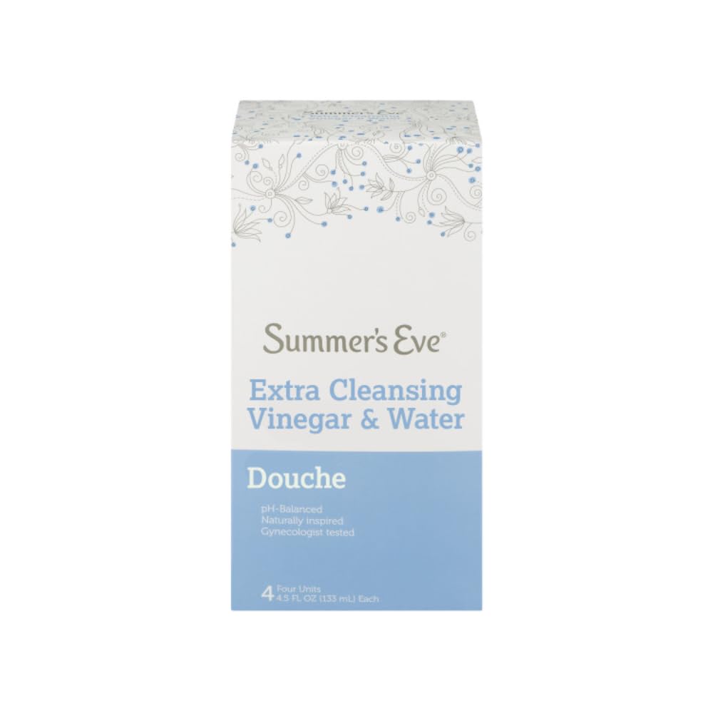 Summer's Eve Vinagre y Agua Extra, botella para limpieza equilibrada.