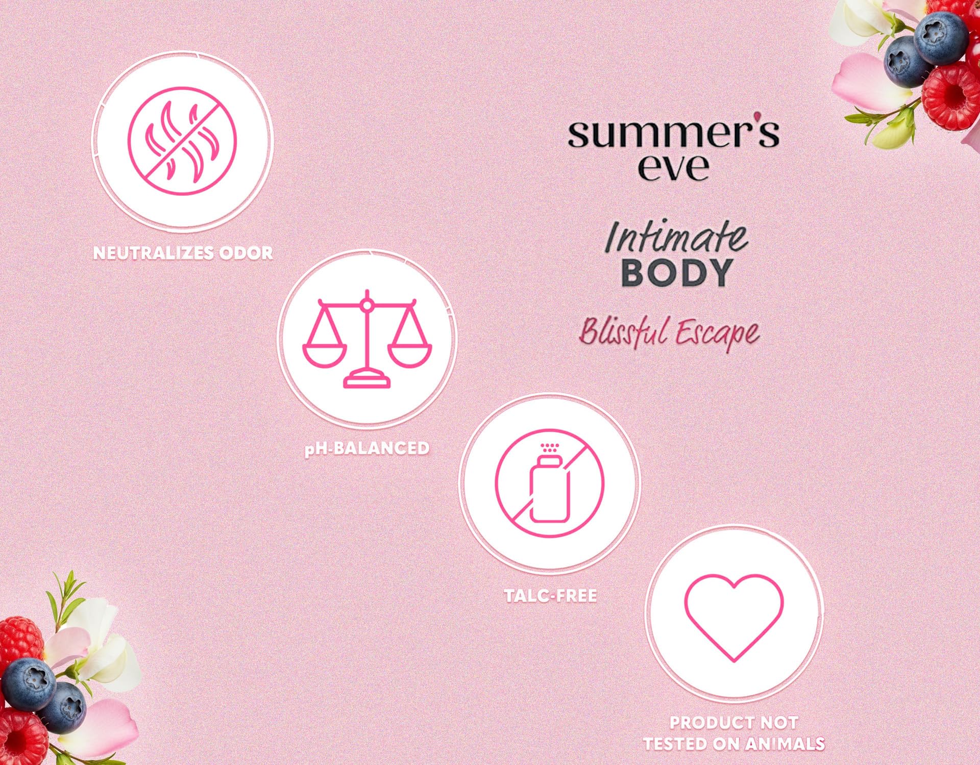 Summer's Eve Blissful Escape presentación práctica, paquete de 4 para compartir.