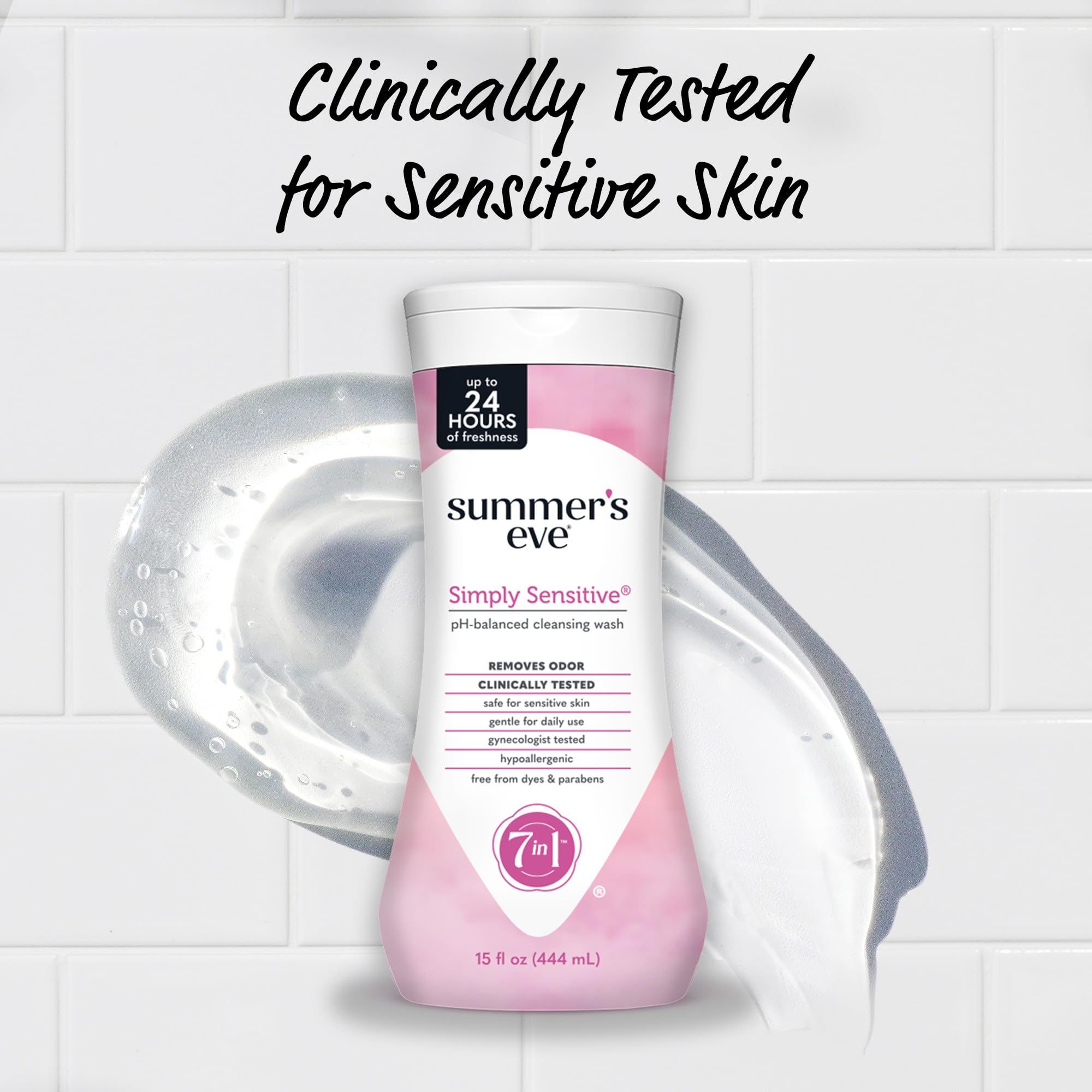 Aroma floral sutil de Summer's Eve Simply Sensitive durante la ducha