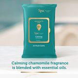 Summer's Eve Spa Calming Chamomile, aceites esenciales suaves que ayudan a calmar la piel.