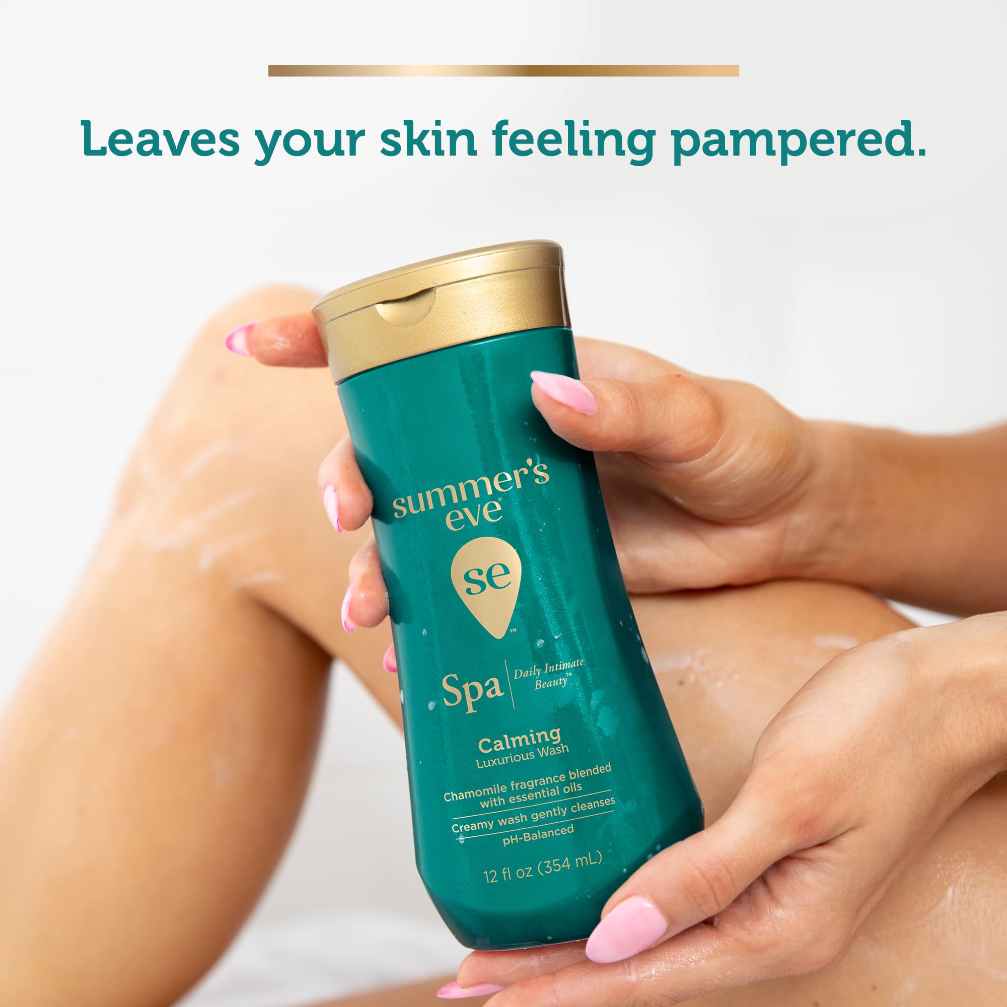 Summer's Eve Spa envase 12oz, comodidad para la rutina de cuidado íntimo.