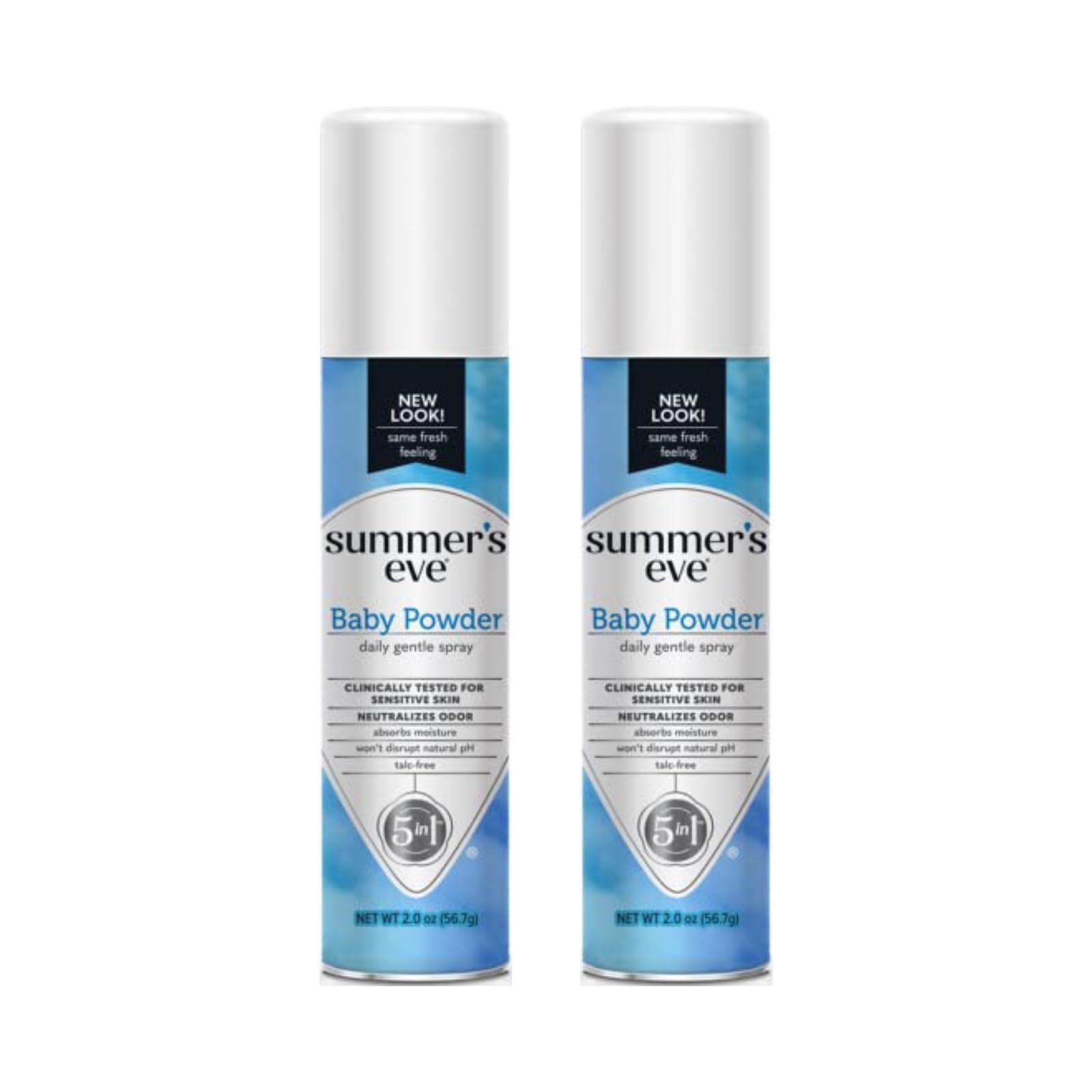 Summer's Eve Baby Powder desodorante atomizador 2oz pack para uso diario.
