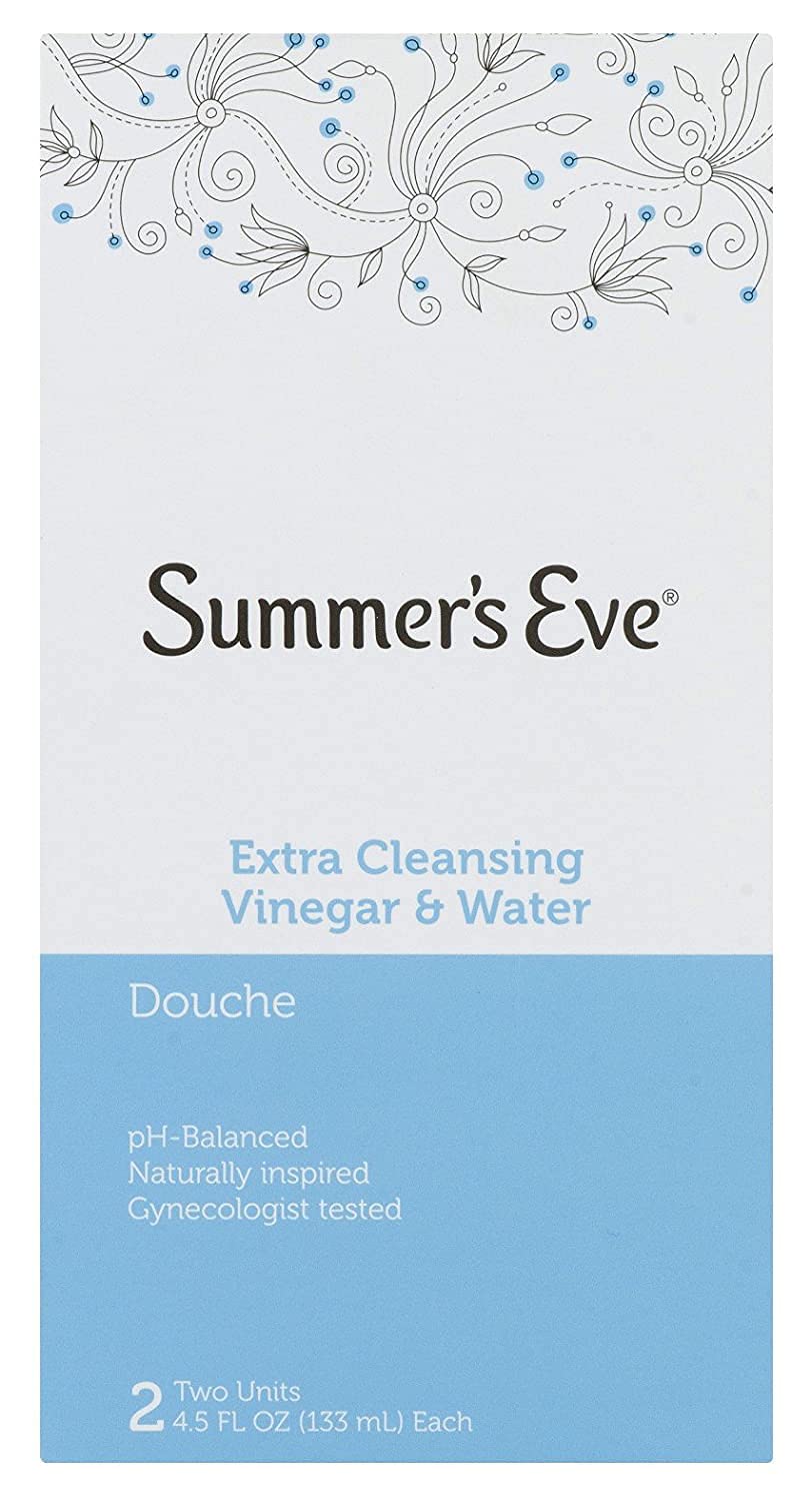 Ducha Summer's Eve con botella de limpieza extra y vinagre para aroma suave.