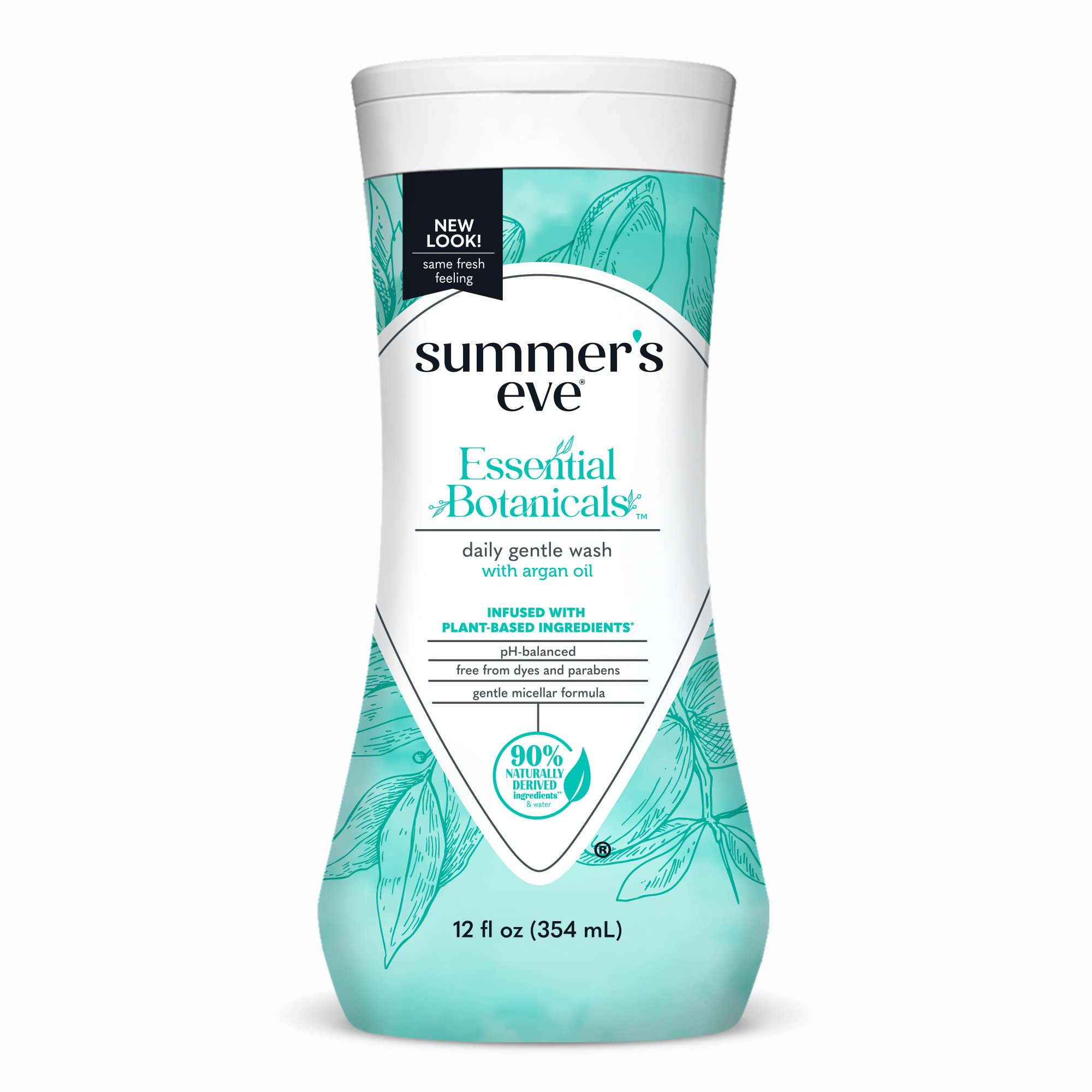 Summer’s Eve Essential Botanicals con aceite de argán, gel íntimo suave para uso diario.