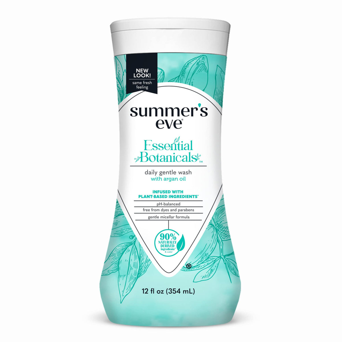 Summer’s Eve Essential Botanicals con aceite de argán, gel íntimo suave para uso diario.
