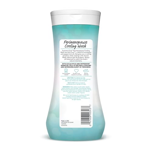 Summer’s Eve Perimenopause Wash: etiqueta frontal destaca pH equilibrado