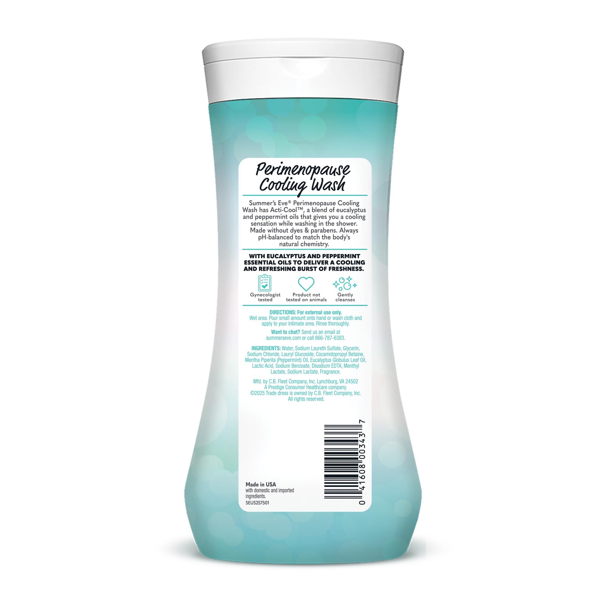 Summer’s Eve Perimenopause Wash: uso diario en la ducha brinda sensación de limpieza