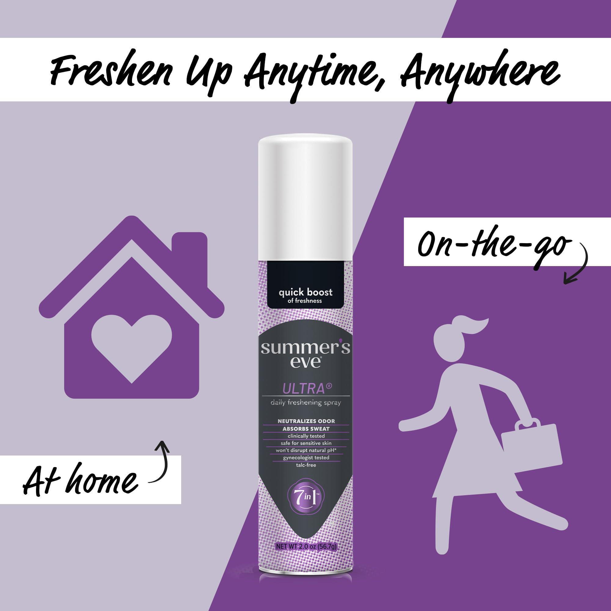 Producto libre de talco y respetuoso con el pH de Summer's Eve Ultra.