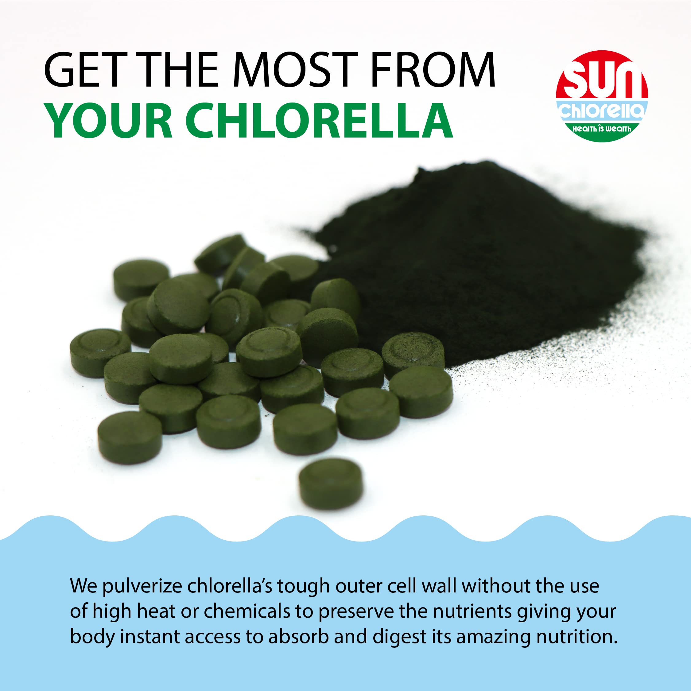 Sun Chlorella vitamina D natural para bienestar general