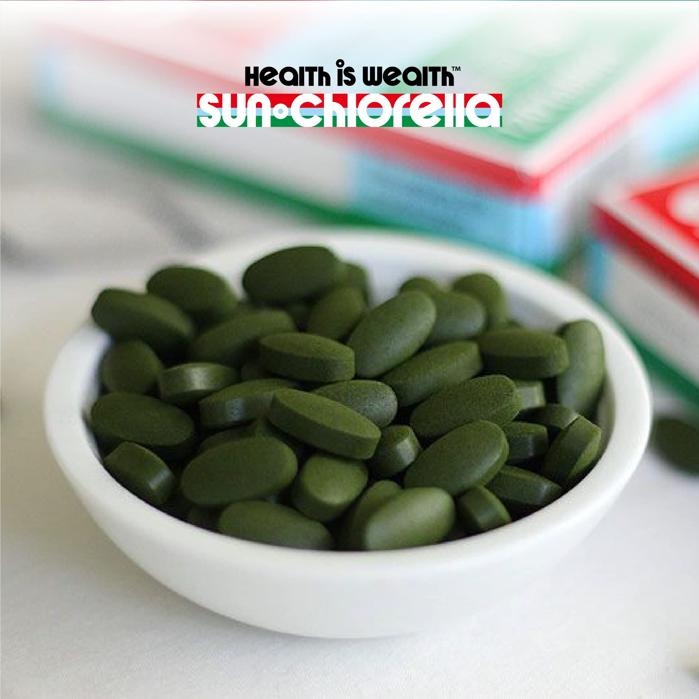 Sun Chlorella energía y bienestar en una rutina diaria.