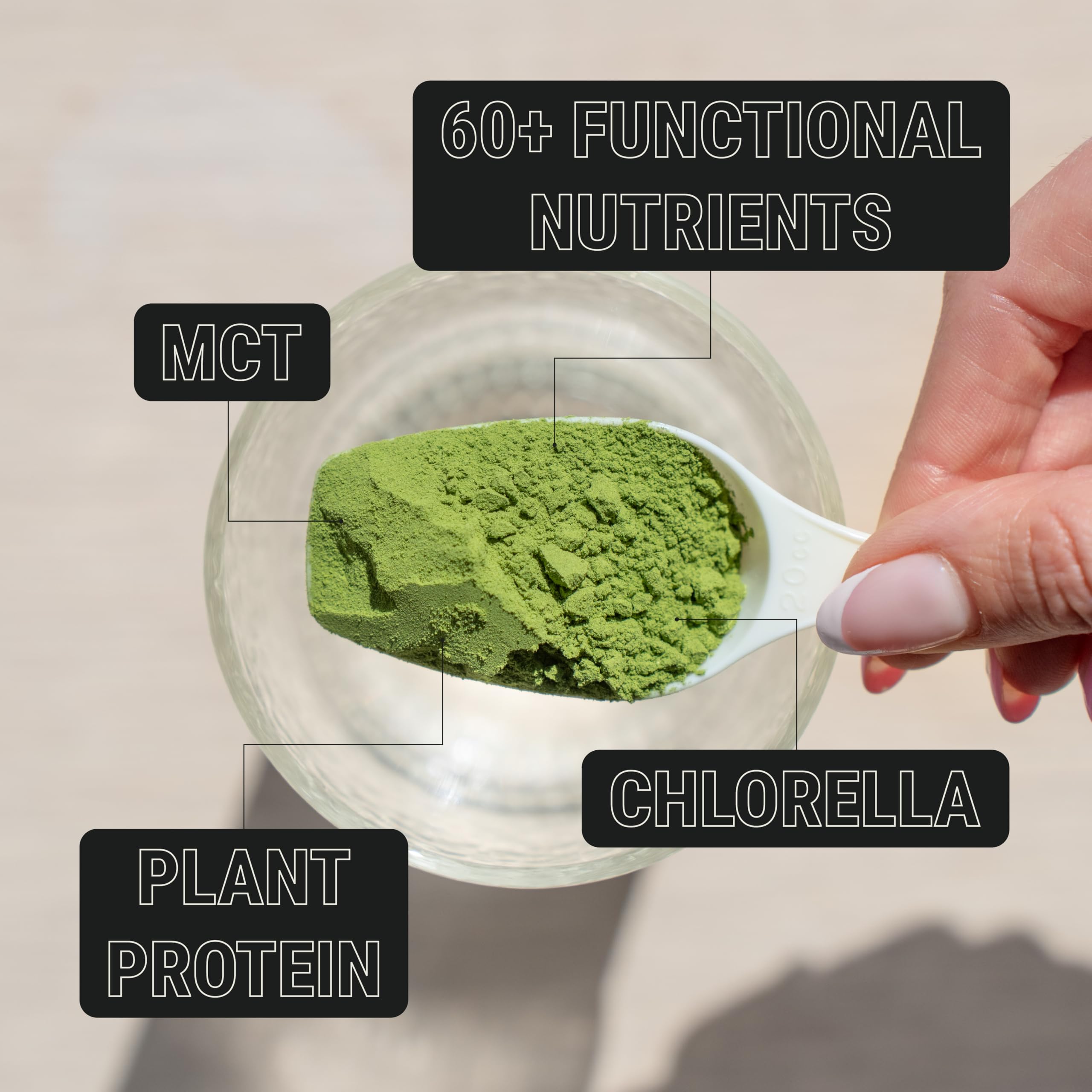 Sun Chlorella ON3 vaso con agua listo para consumir diario