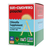 Sun Chlorella Powder con cuchara medidora: dosificación exacta para consumo diario.