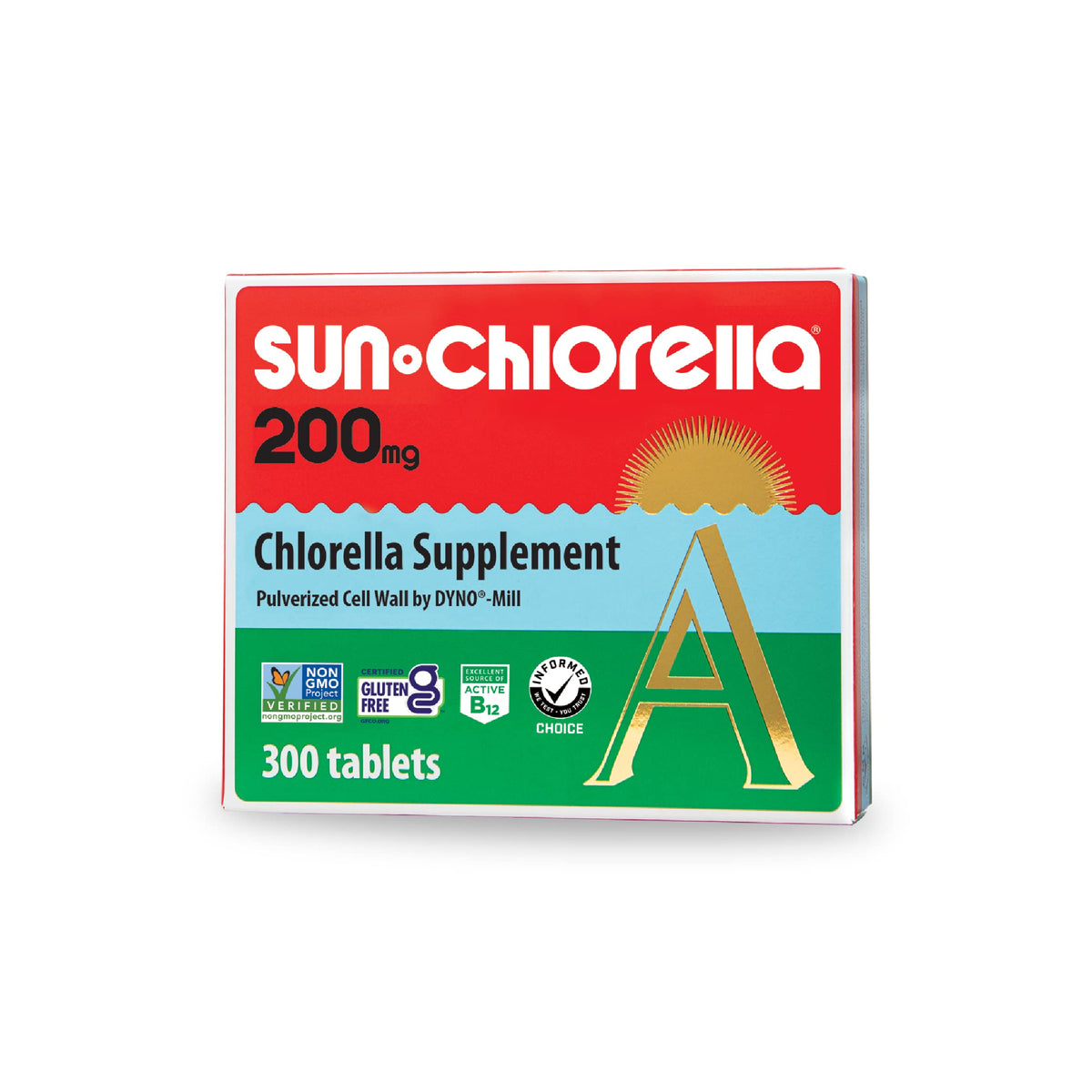Sun Chlorella tabletas pulverizadas de 200 mg pared celular para absorción