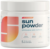 Sun Powder envase Melón muestra la presentación del producto para piel radiante.