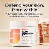 Sun Powder mezcla con agua para una bebida suave y agradable.