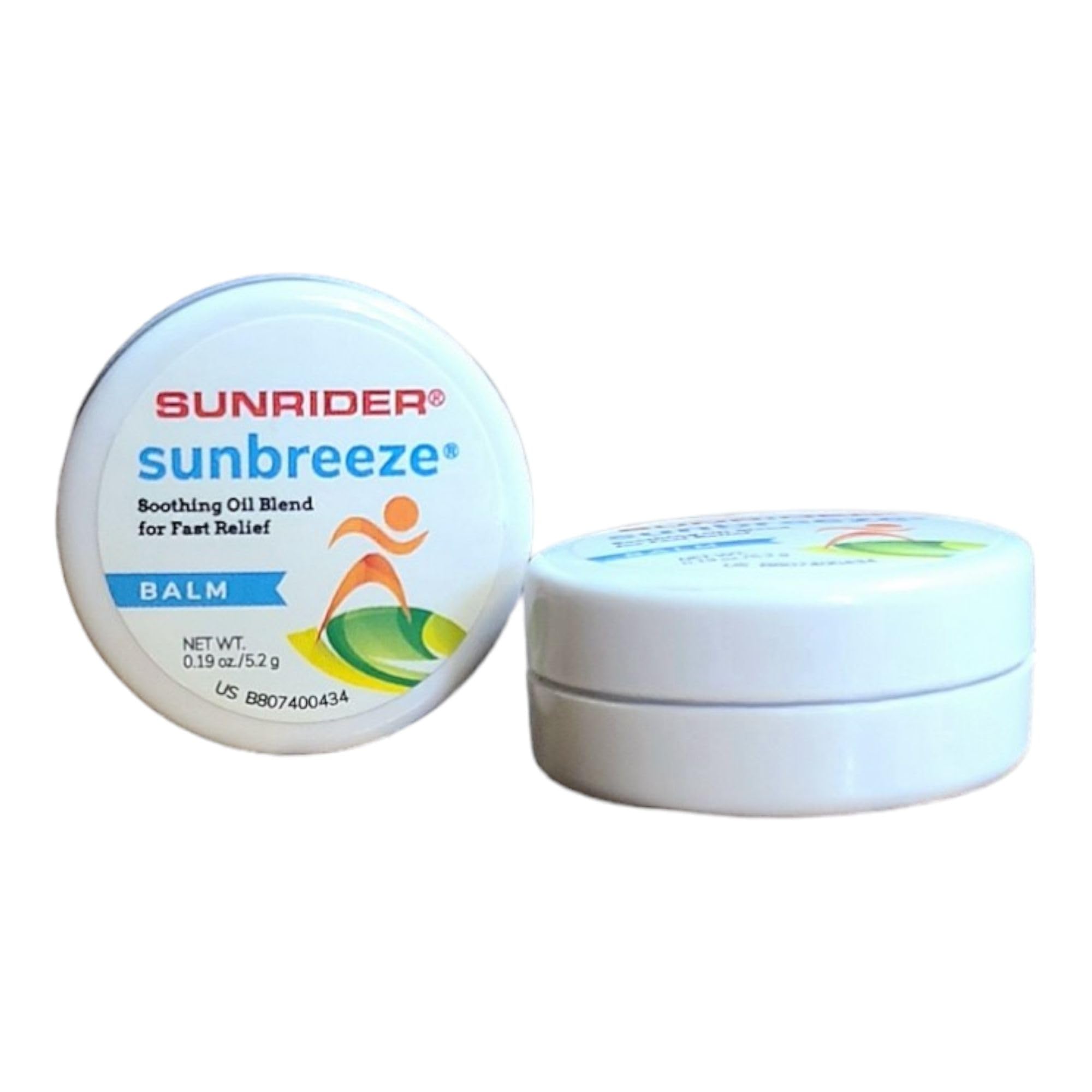 Bálsamo Sunbreeze en envase pequeño para llevar y aplicar fácilmente.