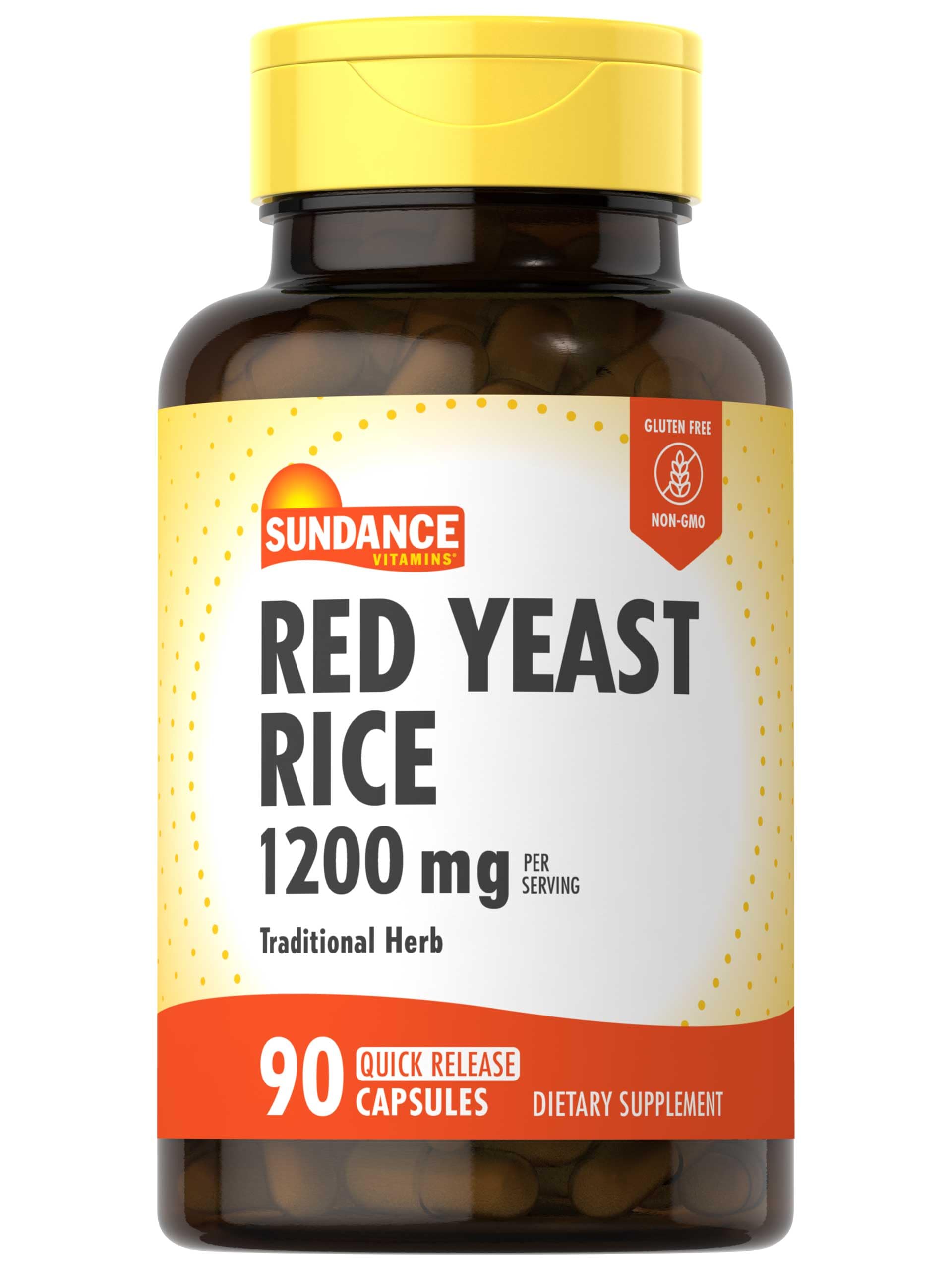 Sundance Arroz de Levadura Roja 1200 mg, cápsulas frente al frasco para uso diario