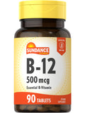 Sundance B-12, botella de 500 mcg, apoyo diario de energía