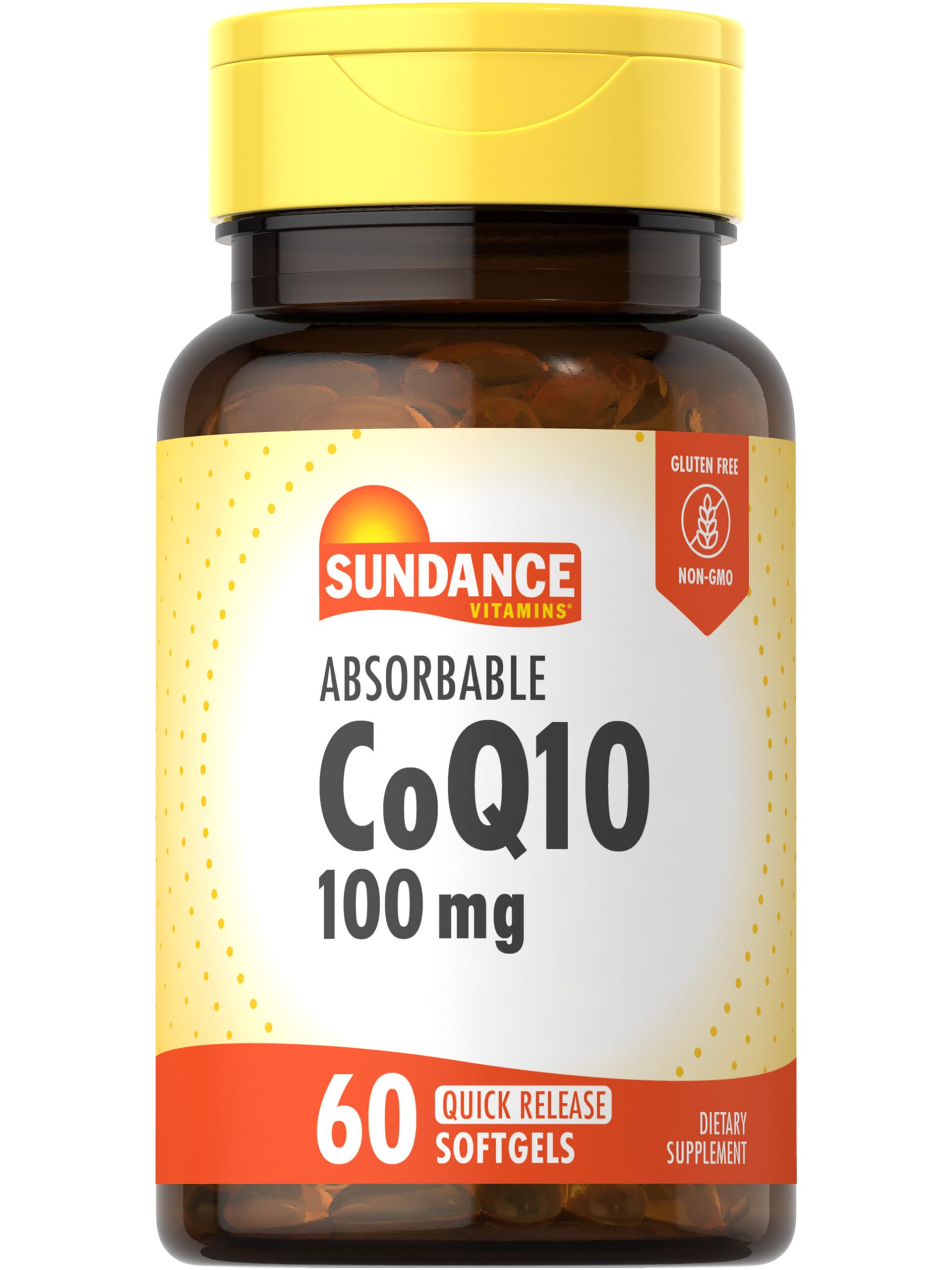Sundance CoQ10 100 mg, cápsulas suaves en botella para uso diario