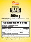 Sundance Niacina 500 mg, cápsulas de liberación rápida, ingesta fácil para empezar el día.