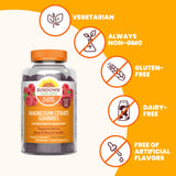 Etiqueta limpia de Sundown magnesio citrato para revisión rápida de ingredientes