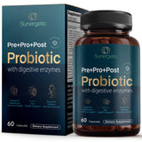 Sunergetic 4 en 1: cápsulas en botella para apoyo digestivo diario.