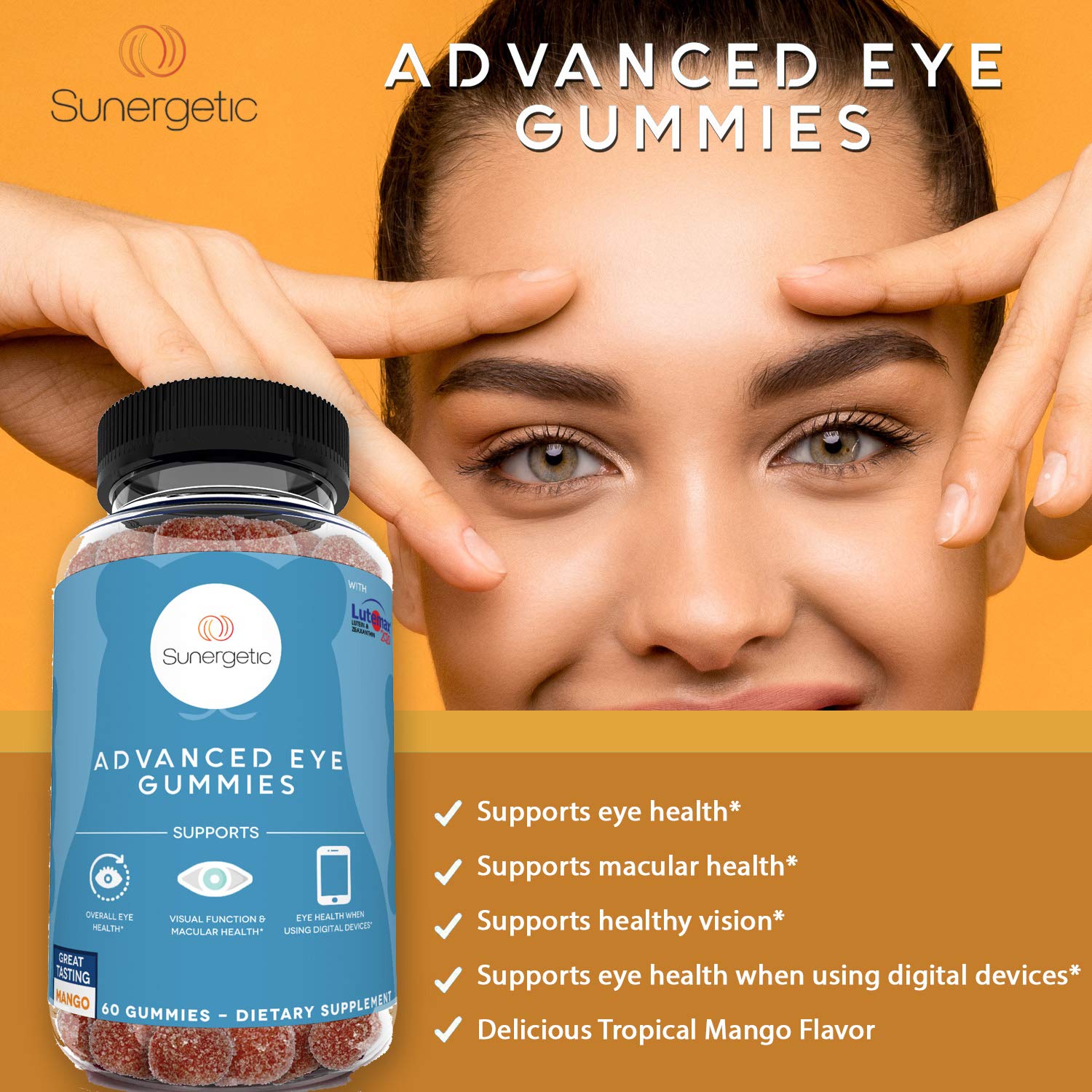 Sunergetic gominolas con Lutemax 2020 y luteína para salud macular.