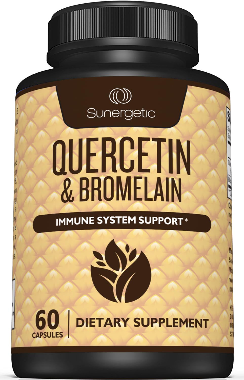 Sunergetic Quercetina y Bromelina: cápsulas para apoyo inmunológico diario.