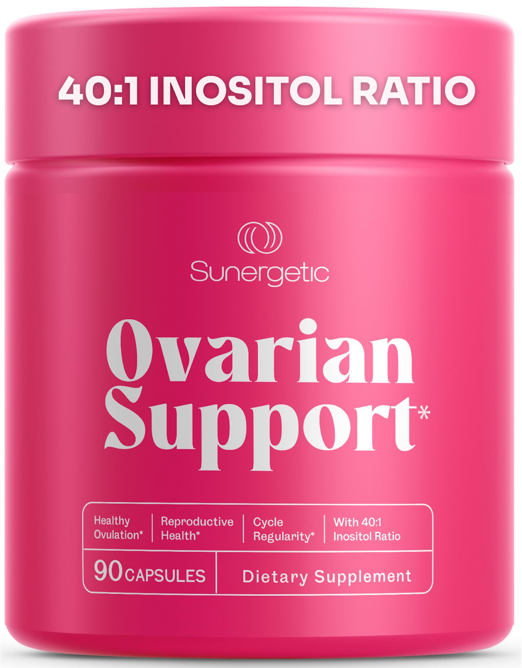 Sunergetic suplemento para ovario, equilibrio hormonal y salud reproductiva.