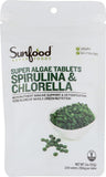Sunfood Chlorella Spirulina Tabletas en envase, ideal para apoyar la rutina diaria.