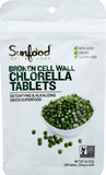 Sunfood Chlorella Tablets, presentación 2 onzas, apoyo antioxidante y salud inmunitaria.