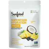 Sunfood Enfoque Hidratación polvo de agua de coco para energía diaria.