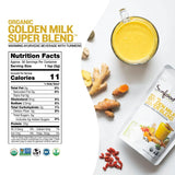 Sunfood Golden Milk Super Blend envase con dos bolsas para conveniencia