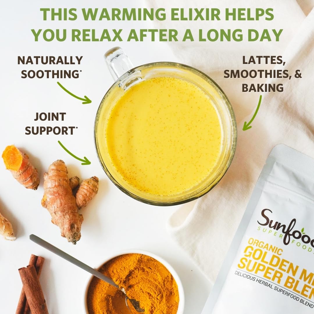 Sunfood Golden Milk Super Blend ingredientes certificados y orgánicos