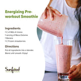 Sunfood Maca Extreme mezcla en bebida para incorporar maca en cualquier momento.