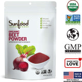 Sunfood Polvo de Remolacha Orgánico, colorante natural ideal para hornear