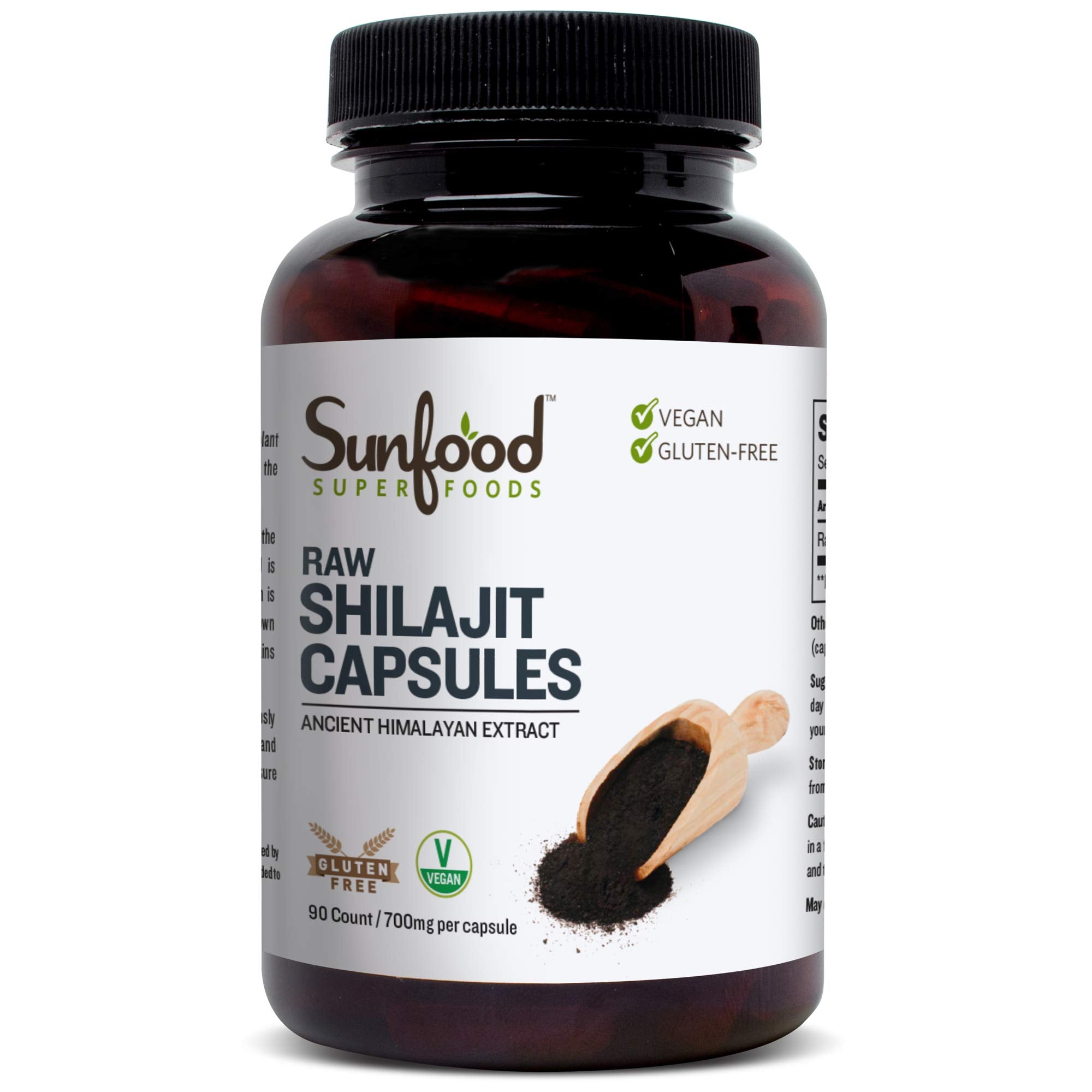 Sunfood Shilajit cápsulas en botella, energía diaria de forma natural