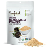 Sunfood Superfoods Maca Negra Orgánica en bolsa 4 oz para vitalidad sostenida