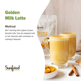 Sunfoods Golden Milk Super Blend mezcla cremosa para smoothies.