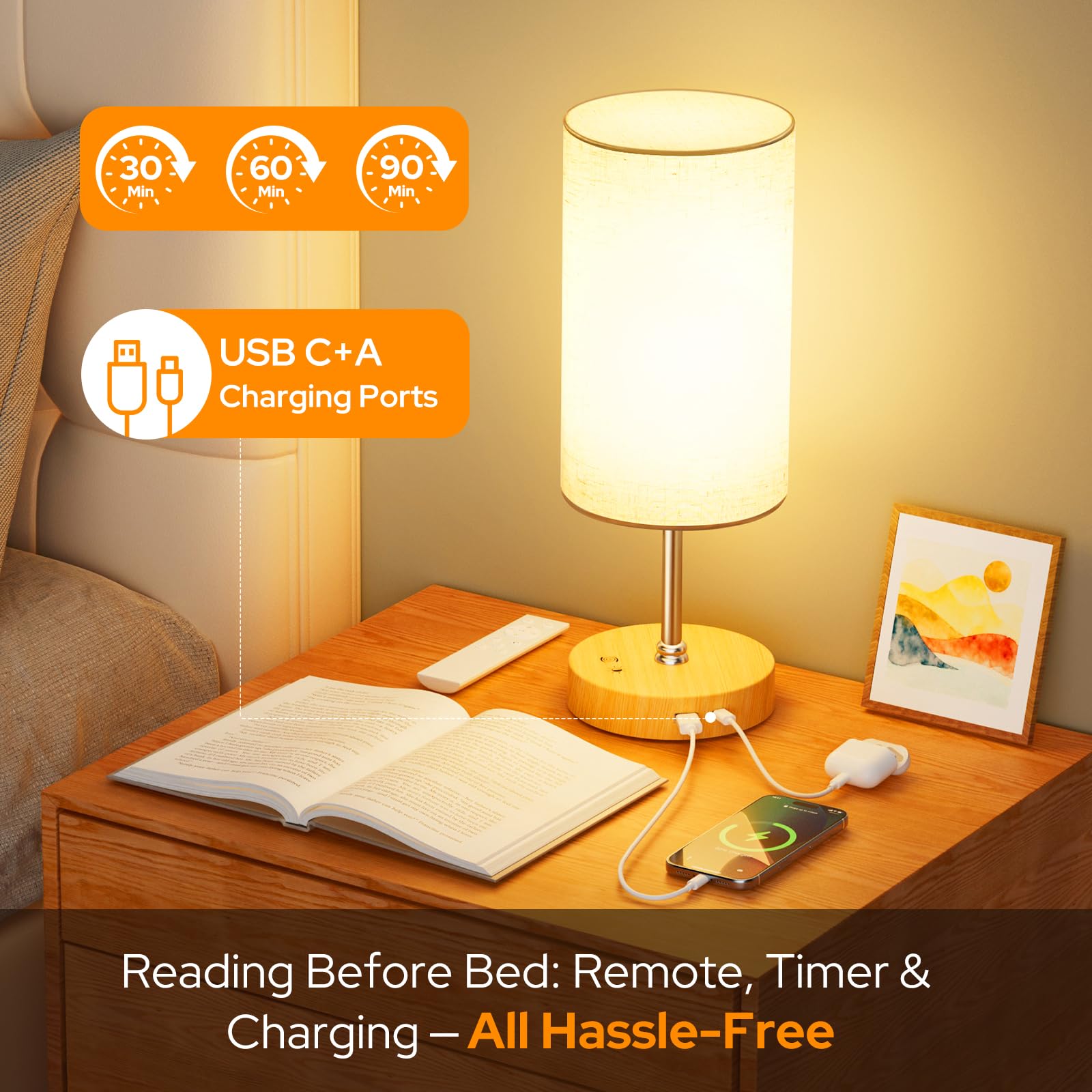 SUNKENET lámpara-terapia-luz-4000k iluminación suave para dormitorio