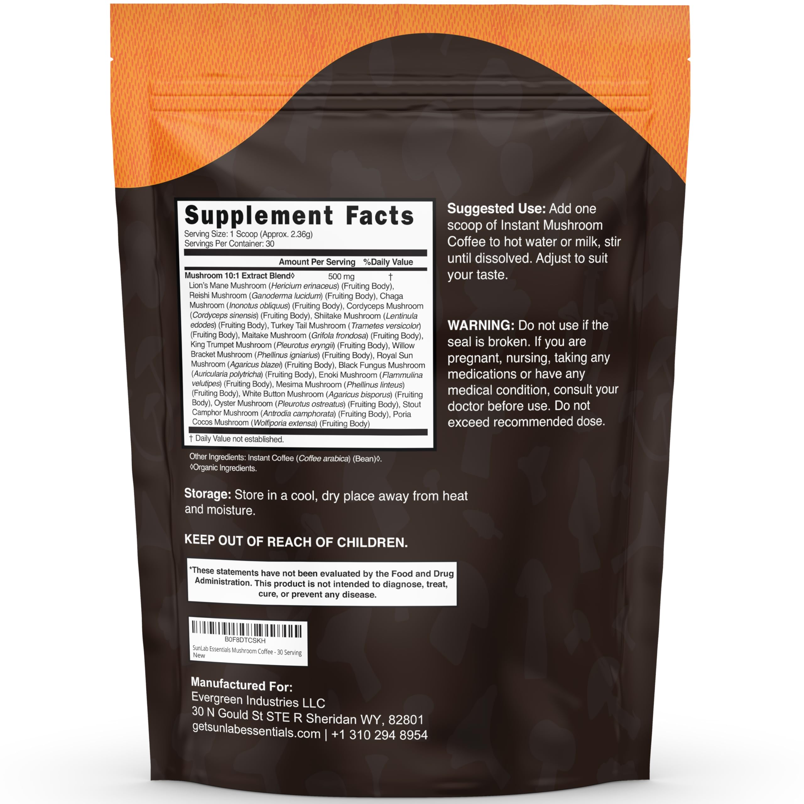 SunLab Essentials Café Arábica Suave para enfoque claro sin nervios