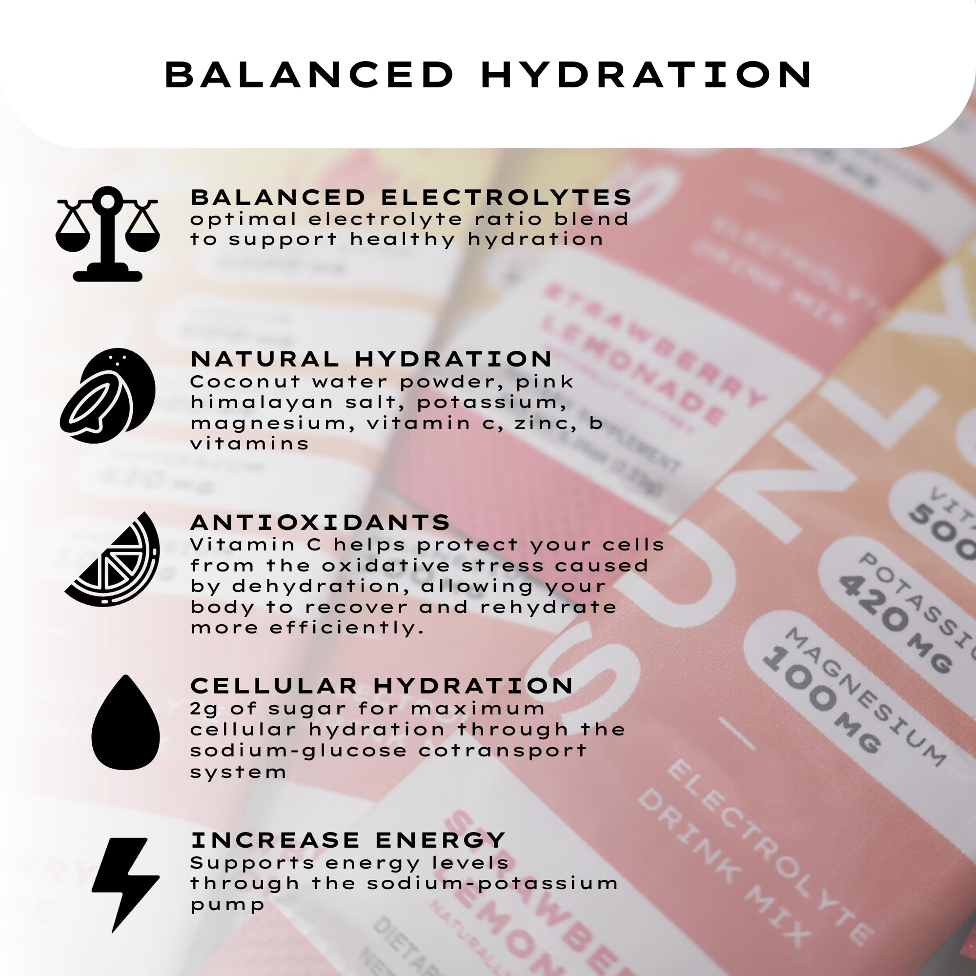 Sunlyte preparación, polvo disolviéndose en agua fresca