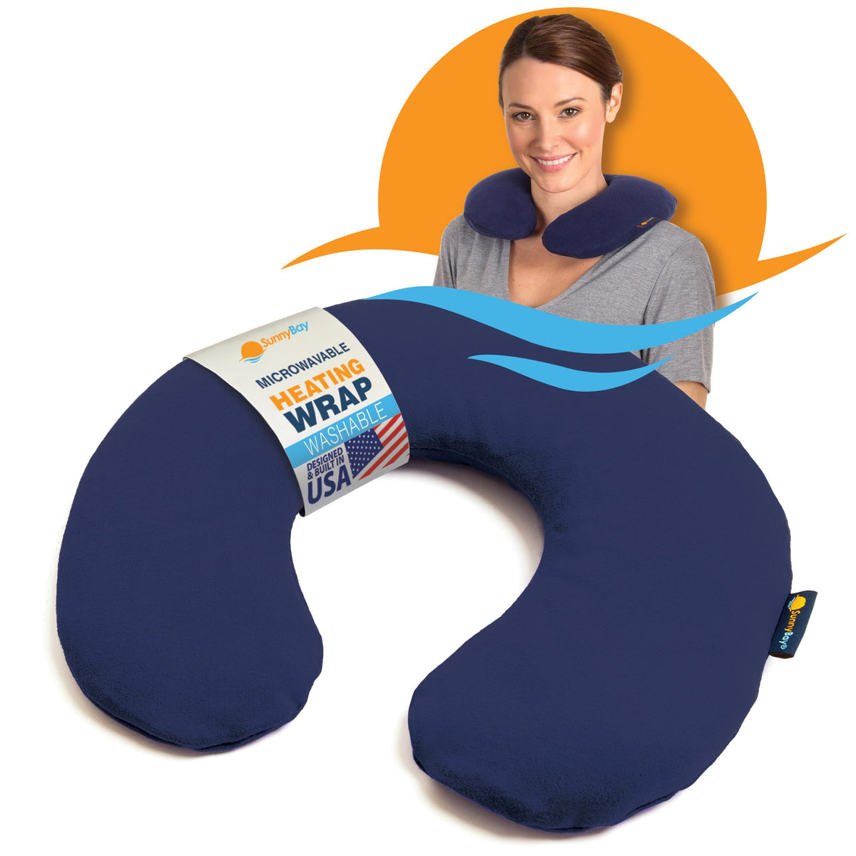 SunnyBay Almohada térmica cuello, diseño en forma C para soporte relajante