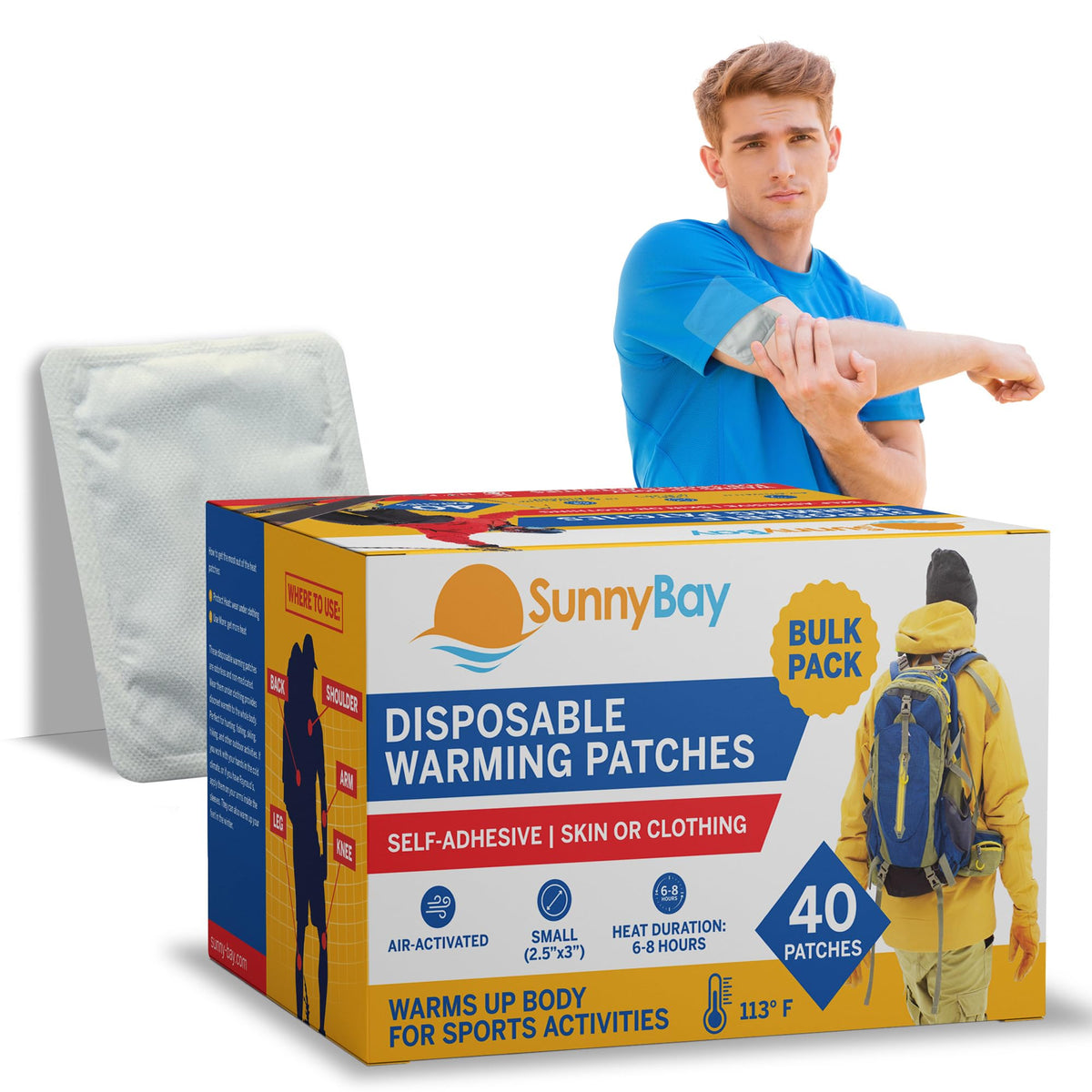 SunnyBay parches calor espalda: calor suave para confort durante actividades al aire libre.