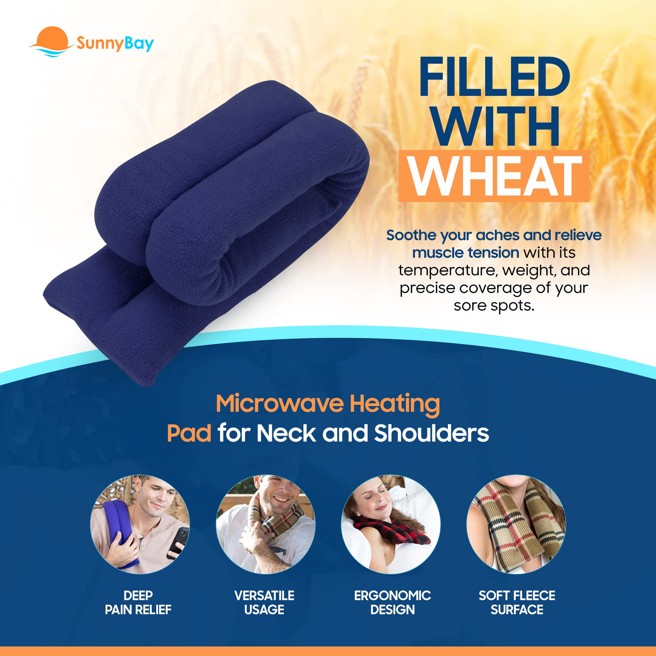 SunnyBay calor por microondas, terapia tibia para cuello y hombros
