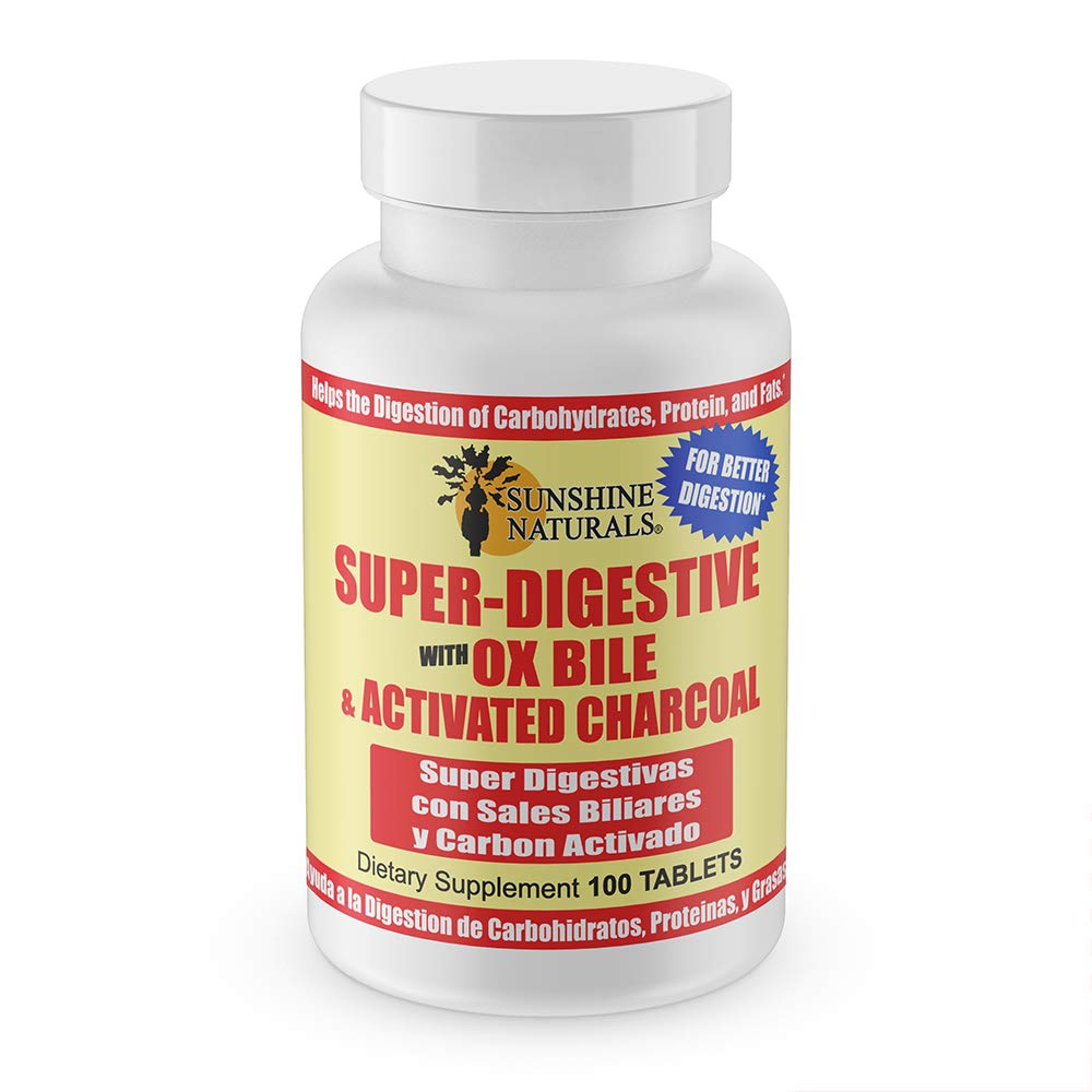 Sunshine Naturals Suplemento Digestivo en botella, soporte para la digestión de grasas y carbohidratos.