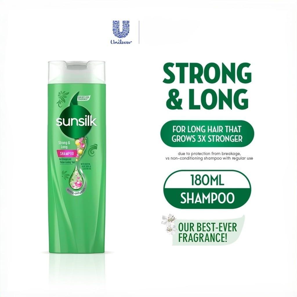 Aplicación en cabello mojado con las manos; champú Sunsilk.