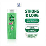 Aplicación en cabello mojado con las manos; champú Sunsilk.