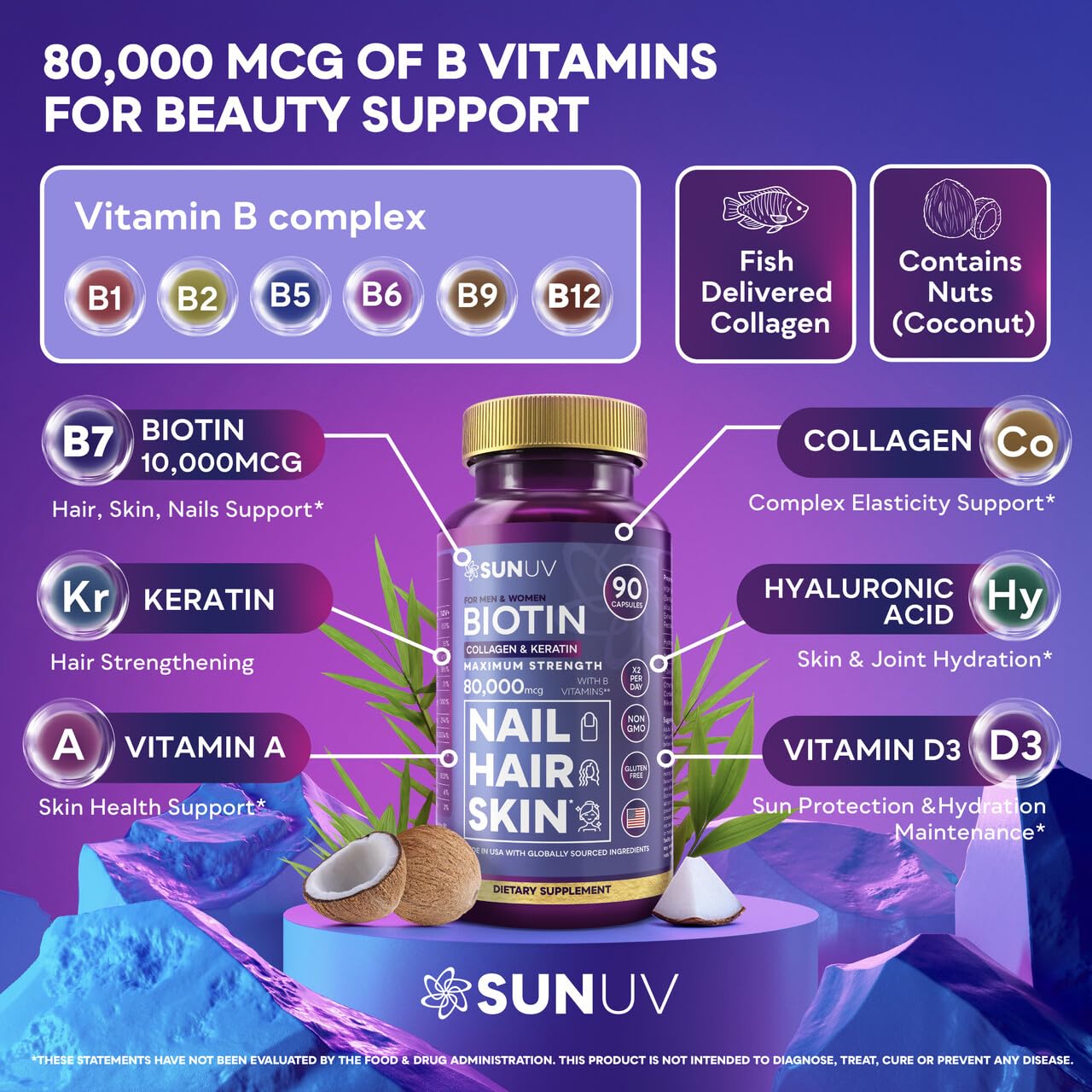 SunUV Colágeno y Queratina: cabello más grueso y fuerte.