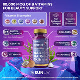 SunUV Colágeno y Queratina: cabello más grueso y fuerte.